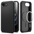 Etui Spigen do iPhone 16E, MagSafe, Liquid Air, czarne + Szkło Hartowane 9H