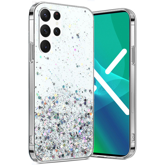 Etui do Samsung Galaxy S22 Ultra 5G, Glittery, srebrne