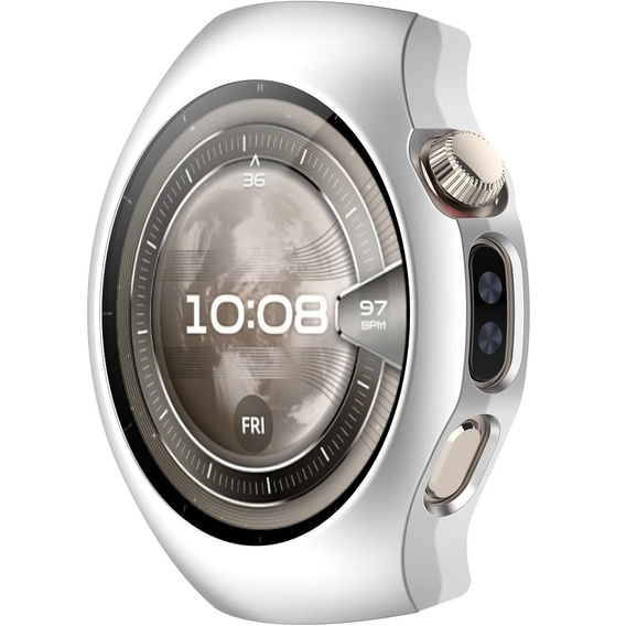 Etui ochronne do Huawei Watch 5 46mm– cienka obudowa z trwałego tworzywa - srebrna