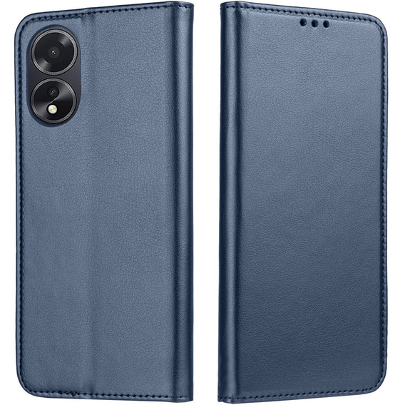 Etui z klapką do Oppo A18 4G / A38 4G, Smart Magnetic, granatowe + szkło 9H