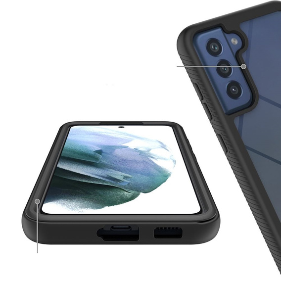 Etui do Samsung Galaxy S21 FE, Shockproof, z folią, czarne