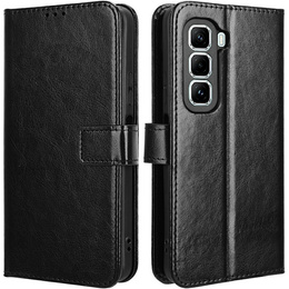 Etui z klapką do Infinix Hot 50 Pro 4G, Crazy Horse Wallet, czarne