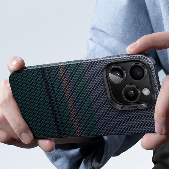 Etui BENKS Kevlar Magnetic Armor Air Aurora 600D S062 do MagSafe do iPhone 15 Pro Max