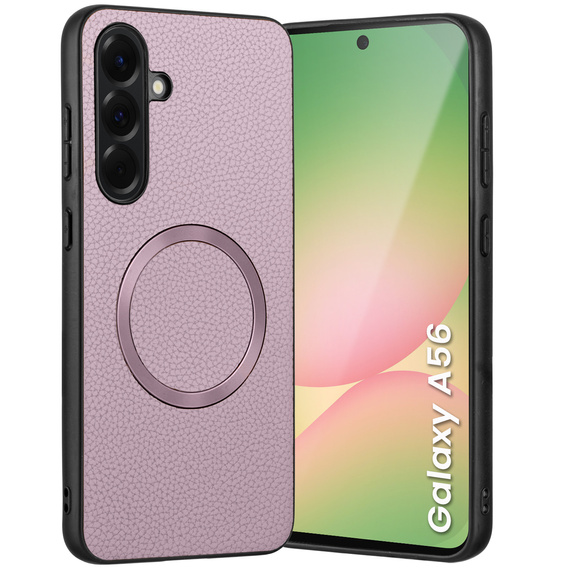 Etui do Samsung Galaxy A56 5G, Leather Hybrid MagSafe, fioletowe