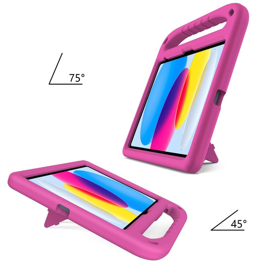 Etui dla dzieci do iPad 11" 2025 A16 (11 gen.) / iPad 10.9" 2022 (10 gen.), dziecięce z uchwytem, Różowe