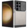 Pancerne etui do MagSafe na Galaxy S24 Ultra, ERBORD MagProtect Cam Slider, szare gunmetal