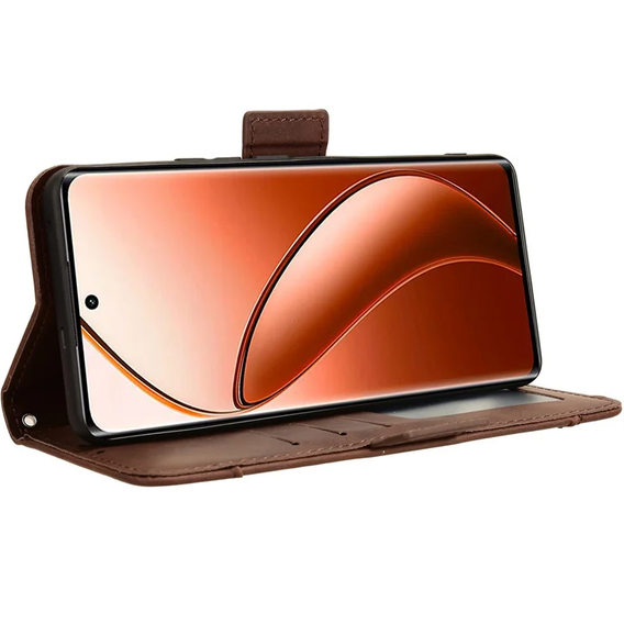 Etui z klapką do Realme 12 Pro 5G / 12 Pro+ 5G, Card Slot, brązowe