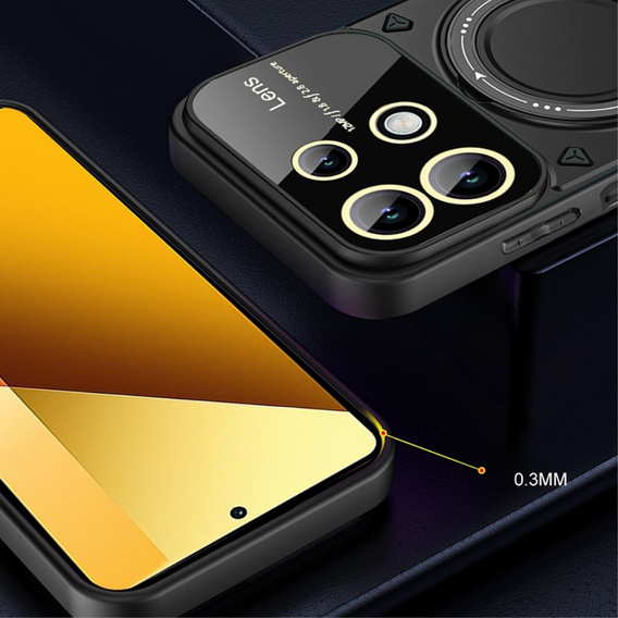 Etui pancerne do Xiaomi Redmi Note 13 Pro 4G / Xiaomi Redmi Note 14S / Xiaomi Poco M6 Pro 4G, CamShield MagSafe, czarne