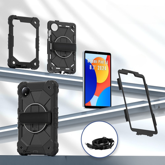 Etui dla dzieci do Xiaomi Redmi Pad SE 8.7", pancerne, czarne