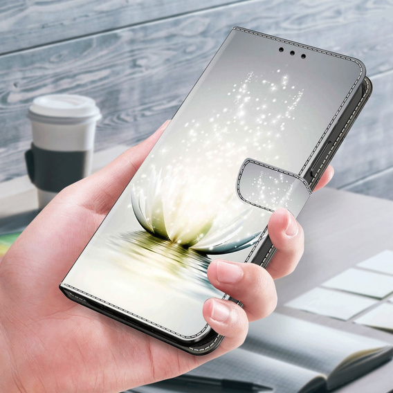 Etui z klapką do Xiaomi Redmi Note 12 4G, Wallet, Lotos Flower szare
