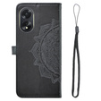 Etui z klapką do Oppo A38 4G / Oppo A18 4G, Mandala, czarne