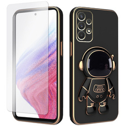 Zestaw Etui Electro do Samsung Galaxy A53 5G, Astronauta, Czarne + szkło