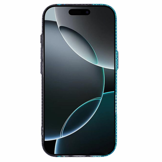 Etui do iPhone 16 Pro, Carbon Fiber MagSafe, czarne / niebieskie