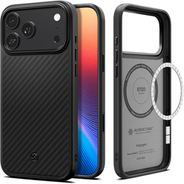 Etui Spigen Enzo Aramid Mag MagSafe do iPhone 17 Pro Max, carbon czarne