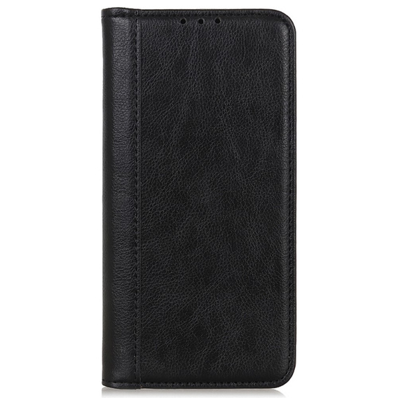 Skórzane Etui do Samsung Galaxy S24 Ultra, Wallet Litchi Leather, czarne