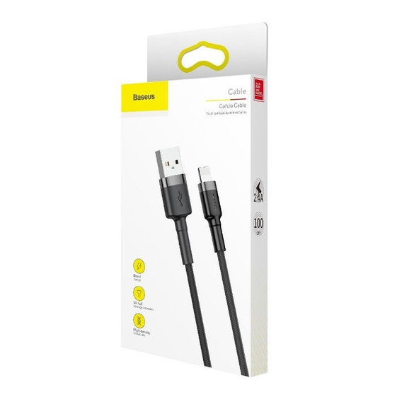 Baseus Cafule – kabel USB-A do Lightning 0,5 m 2,4A - szaro-czarny