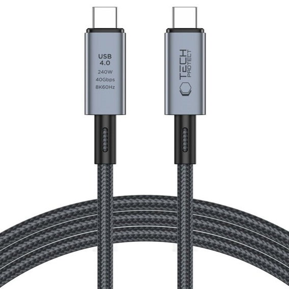 Tech-Protect Kabel UltraBoost Max USB 4.0 8K 40GBPS Type-C PD 240W 200cm, szary