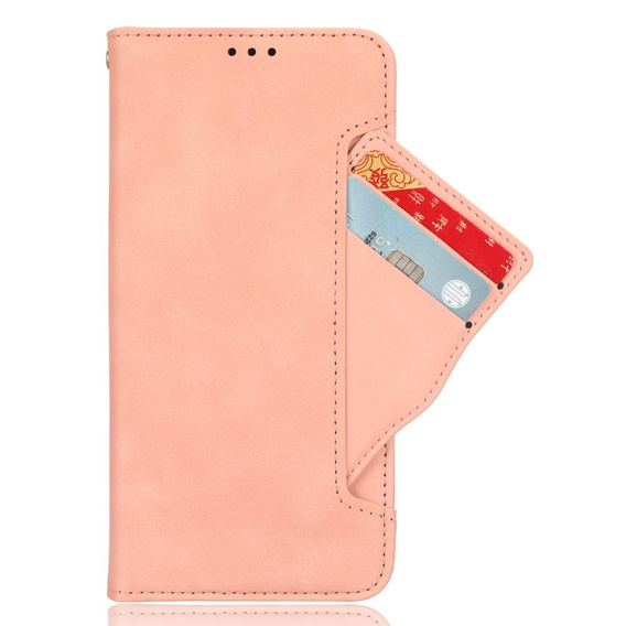 Etui z klapką do Motorola Moto G15 / Motorola Moto G15 Power, Card Slot, różowe