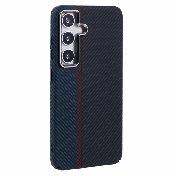 Etui do Samsung S25, Carbon Fiber MagSafe, czarne / niebieskie