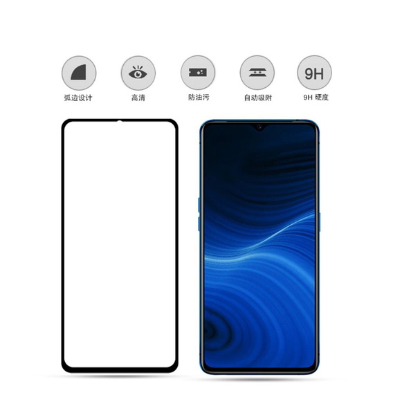 Szkło Hartowane Mocolo Full Glue do Realme 6 Pro, czarna ramka