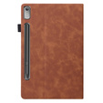 Etui do Lenovo Tab P12, Classic, z miejscem na rysik, brązowe