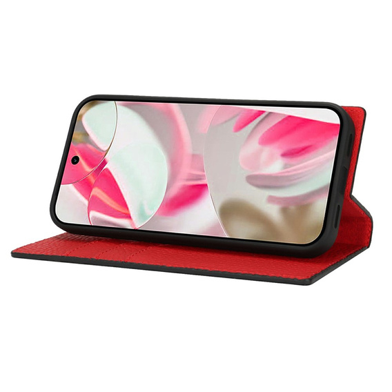 Etui z klapką do Google Pixel 10 / 10 Pro, skórzane Litchi Grain, czarne