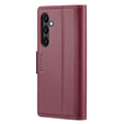 Etui do Samsung Galaxy S24, ERBORD Glossy Litchi, portfel z klapką, czerwone