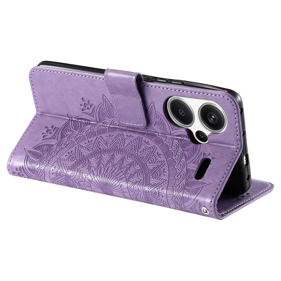 Etui z klapką do Xiaomi Redmi Note 13 Pro+, Mandala, fioletowe
