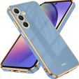Zestaw Etui do Samsung Galaxy A54 5G, silikonowe Glamour z ochroną aparatu, Niebieskie + szkło