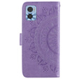 Etui z klapką do Motorola Moto E22 / E22i, Mandala, fioletowe