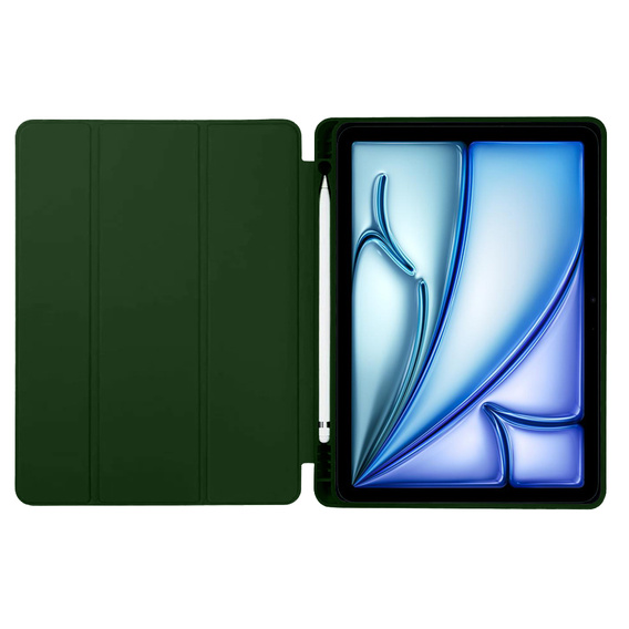 Etui do iPad Air 11" 2025/2024 (7/6 gen.), Smartcase z miejscem na rysik, ciemnozielone