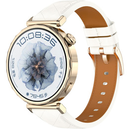 Pasek skórzany z klamrą uniwersalny 18 mm – biały