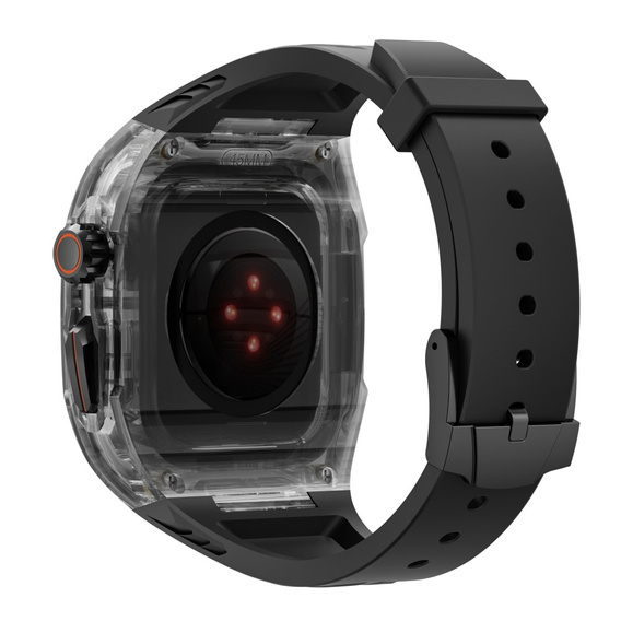 Pasek Silikonowy z Etui do Apple Watch 4/5/6/7/8/9/SE 44/45MM, Czarny