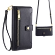 Etui z klapką do iPhone 16E, Wallet Zipper Pocket, czarne