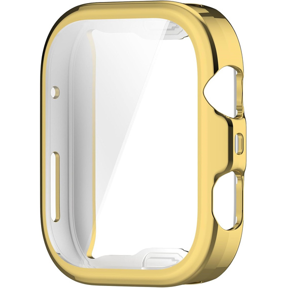 2w1 Etui silikonowe z osłoną ekranu do Huawei Watch Fit 4 – lekka ochrona wyświetlacza i boków - złote