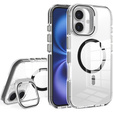 Etui do iPhone 17, do MagSafe, z podstawką, transparentne z czarnymi wstawkami