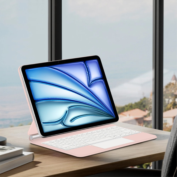Etui z klawiaturą do iPad Air 11" 2025/2024 (7/6 gen.), Magnetic Keyboard Touchpad, różowe