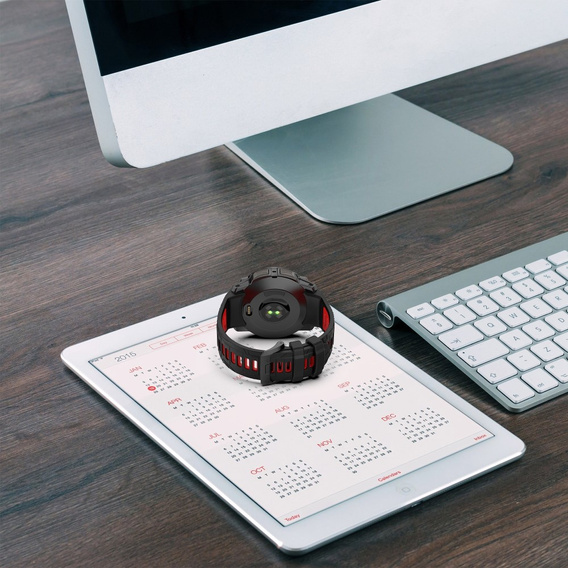 Pasek silikonowy do Garmin Instinct 3 Solar / Instinct 3 AMOLED 45mm – sportowy, czarno-czerwony