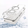 Etui do iPhone 17 Air, do MagSafe, z podstawką, transparentne z szarymi wstawkami
