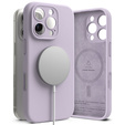 Etui Ringke do iPhone 16 Pro Max, Silicone MagSafe, fioletowe + Szkło Hartowane 9H