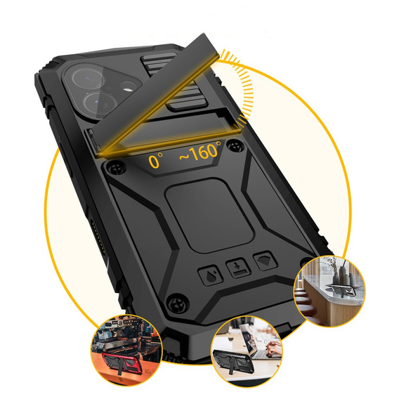 Etui R-JUST z podstawką i wbudowanym szkłem do iPhone 17