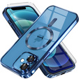 Etui do iPhone 12, Electro MagSafe, niebieskie + Szkło na ekran