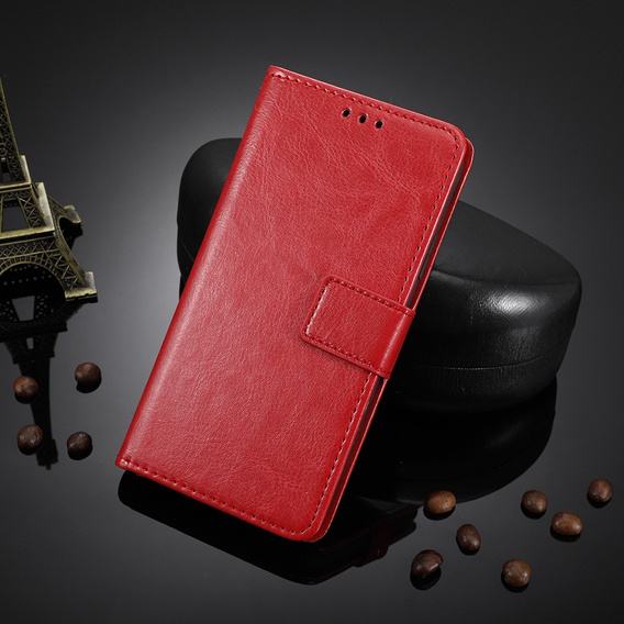 Etui z klapką do Infinix Note 30 Pro 4G, Crazy Horse Wallet, czerwone