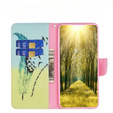 Etui z klapką do Xiaomi Redmi Note 12 4G, Wallet, Feather niebieskie / żółte