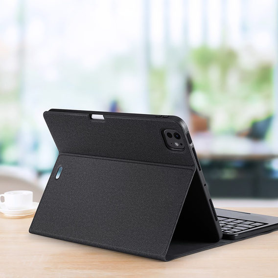 Etui z klawiaturą do iPad Pro 11" 2024 (5 gen.), Dux Ducis TouchPad Leather Pen Slot, czarne