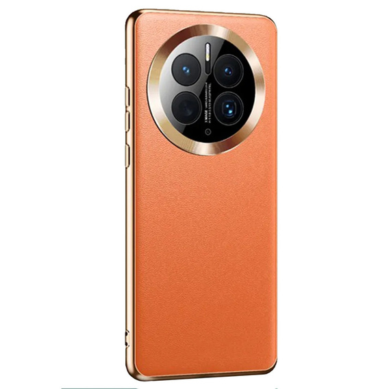 Etui skórzane do Huawei Mate 50 Pro, Obudowa Leather Hybrid Case, Pomarańczowe