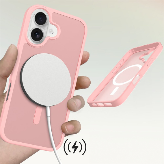 Etui Matt Case do iPhone 17, do MagSafe, półprzezroczyste różowe