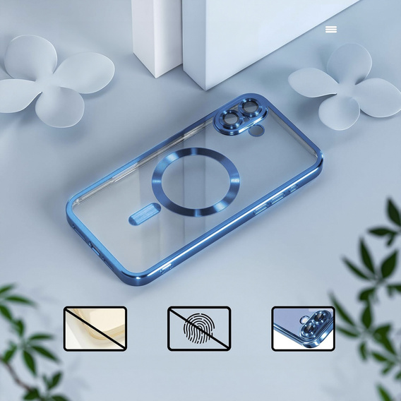 Etui do iPhone 16 Plus, Electro MagSafe, niebieskie + Szkło na ekran