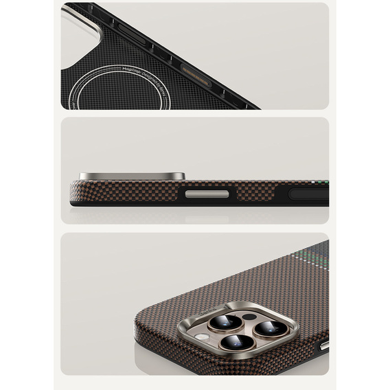 Etui BENKS Kevlar Magnetic Armor Pro Prestige 600D Y065 do MagSafe z aktywnym przyciskiem do iPhone 16 Pro
