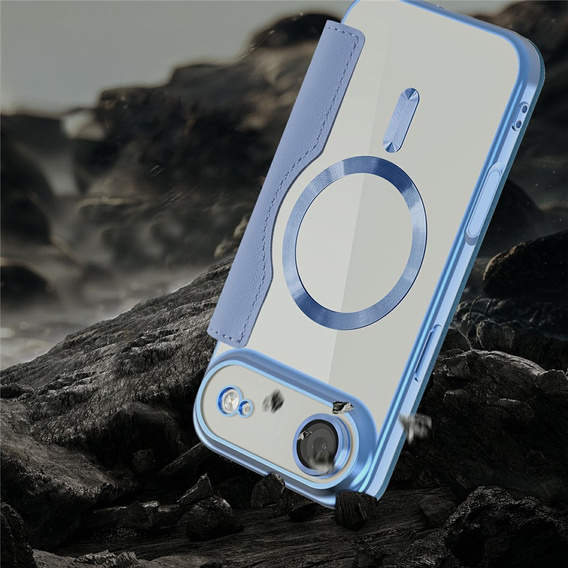 Etui z klapką do iPhone Air, RFID Wallet MagSafe z ochroną aparatu, niebieskie